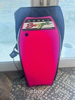 Morey Boogie Board 1990 Mach 4 Vintage Bodyboard Trac Top Bag XM Surf More Leash
