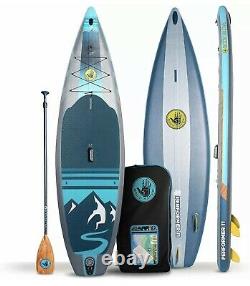NEW BODY GLOVE PERFORMER 11 INFLATABLE PADDLE BOARD WithPUMP, PADDLE, LEASH, BAG