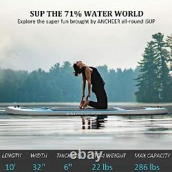 New 10ft x 6'' Inflatable Stand Up Paddle Board SUP Board with Accessories PVC