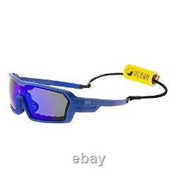 OCEAN CHAMELEON Floating Sunglasses Kiteboarding Surf Matte Blue & Blue Lens