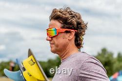 OCEAN CHAMELEON Floating Sunglasses Kiteboarding Surf Matte White & Blue Lens