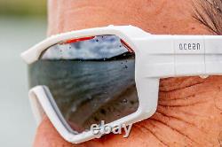OCEAN CHAMELEON Floating Sunglasses Kiteboarding Surf Shiny Black & Blue Lens