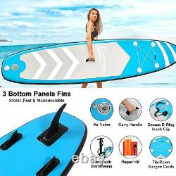 Paddle Board Inflatable 10FT Long Stand Up SUP Board Complete Kit 6'' Thick Blue