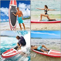 Paddle Board Inflatable Stand Up 6'' Thick Paddleboard Complete Accessories Red