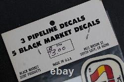 Pipelines Black Market 70's Leg Leash Surf V34 Vintage Surfing STICKER Pack of 8