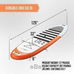 Pro6 P6-330 ISUP Inflatable Stand-Up Paddle Board 126x32x6, 10'6
