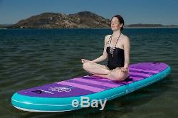 Pro6 P6-Yoga ISUP Inflatable Stand-Up Paddle Board 126x35x6, 10' 6 Purple