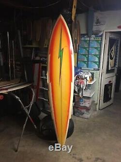 RARE Gerry Lopez Lightning Bolt Vintage 70s Surf Board