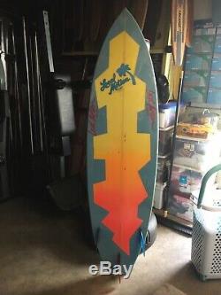 RARE Vintage 80s LOCAL MOTION-PAT RAWSON Surfboard withNew Wave Art