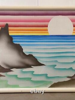 RARE Vintage Hawaiian California Surfing Airbrush Painting, Bernie Tsao 1983