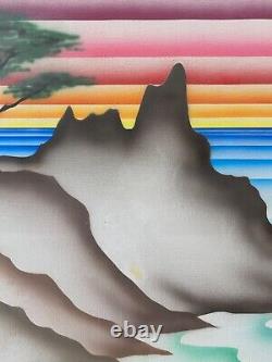 RARE Vintage Hawaiian California Surfing Airbrush Painting, Bernie Tsao 1983