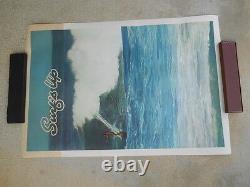 RARE Vintage Original 1960s SURFS UP Surfing Travel Poster Hawaii Surf