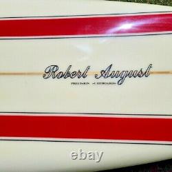 ROBERT AUGUST SURFBOARD 87 Round Tail Tri Fin Vintage 1980's