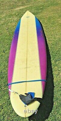 ROBERT AUGUST SURFBOARD 8'4 Tri Fin Round Tail Vintage 1980's