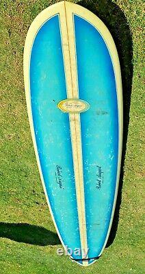 ROBERT AUGUST SURFBOARD 9' Round Tail Single Fin Vintage 1980's