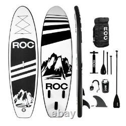 ROC Stand Up Inflatable Paddle Board Black Explorer Full Package