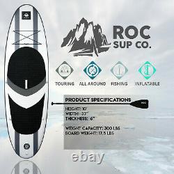 ROC Stand Up Inflatable Paddle Board Charcoal Scout Full Package