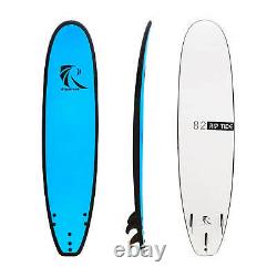 Raystreak 8'2 School Learner Softboard 8ft2 Soft Top Foam Surfboard Surf Leash