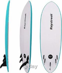 Raystreak 8'6 Blue Soft Top SUP 8ft6 Foam Surf Paddleboard with Deckpad Tie-Down