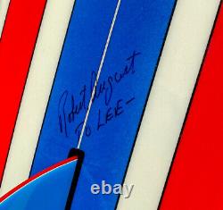 Robert August Signed 10' What I Ride Surfboard Red/White/Blue