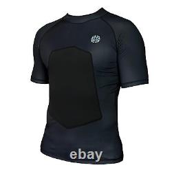 SPF 50+ 5mm Padded Rash Guard for Surfing, Boogie, Scuba Black