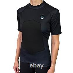 SPF 50+ 5mm Padded Rash Guard for Surfing, Boogie, Scuba Black