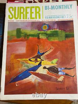SURFER Feb/Mar Vol 4 No 1 1963 Severson Surf Be Bop Cover SIGNED By GRANNIS 437