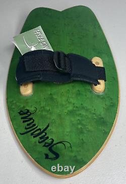 Seaplane Body Surfing Hand Plane Fish Shaped Green MB105 & Tag Birds Eye Maple