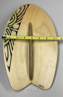 Seaplane Body Surfing Hand Plane Fish Shaped Green MB105 & Tag Birds Eye Maple