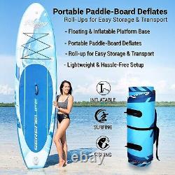SereneLife 10.5ft Rising Flow (Blue Wave) Stand Up Water Paddle Board SUP
