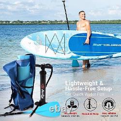SereneLife 10.5ft Rising Flow (Blue Wave) Stand Up Water Paddle Board SUP