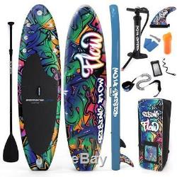 SereneLife Inflatable Stand Up Paddle Board Wide Stance, (6 Inches Thick)