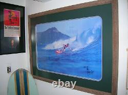 Signed Vintage Gerry Lopez lightning bolt surfing surfboard poster 1973 steve w