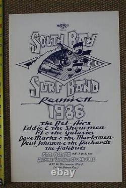 South Bay Surf Band Reunion 1986 Rick Griffin Art OG Rare Vintage Surfing POSTER