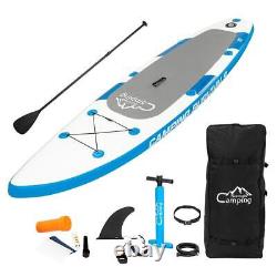 Stand Up Paddle Board 10' Inflatable SUP withbackpack Surf Water Sports Blue White