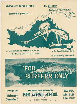 Surf Movie Poster For Surfers Only by Grant Rohloff- Original