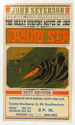 Surf Movie Poster- The Angry Sea by John Severson- in Santa Barbara- original