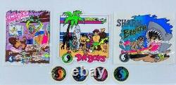 T&C Surf Designs (Lot of 9) Authentic Vintage 1980s Stickers & Cards