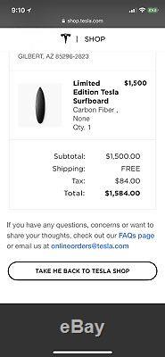 Tesla Lost Carbon Fiber surfboard Limited To 200! Brand New
