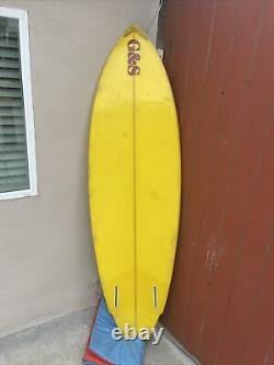 VINTAGE 1980s G&S SURFBOARD 6'4