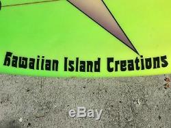 VINTAGE 6'1 Hawaiian Island Creations (HIC) Chuck Andrus Surfboard 80's color