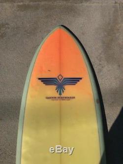 VINTAGE CANYON RUSTY FISH SURFBOARD 1980's
