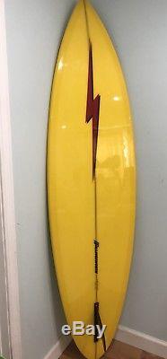 VINTAGE LIGHTNING BOLT SURFBOARD 610 Craig Hollingsworth Shape Great Board Surf