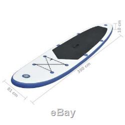 VidaXL Stand Up Paddle Board Set SUP Surfboard Inflatable Surf Blue and White