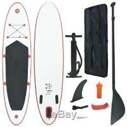 VidaXL Stand Up Paddle Board Set SUP Surfboard Inflatable Surf Red and White