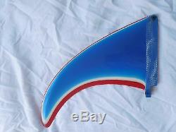 Vintage 10 Rainbow longboard surfboard center fin red white and blue