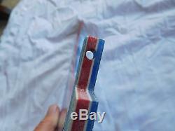 Vintage 10 Rainbow longboard surfboard center fin red white and blue