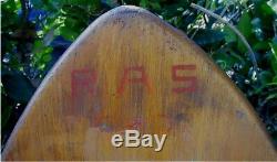 Vintage 1940s Solid Wood Paipo Board-Wooden Surfboard Bellyboard-No Fin withName