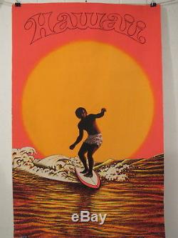 Vintage 1960s 70s Hawaii surf poster surfing travel