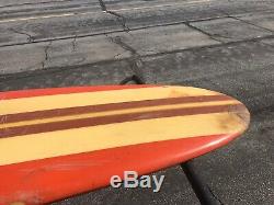 Vintage 1960s Wardy surfboard longboard